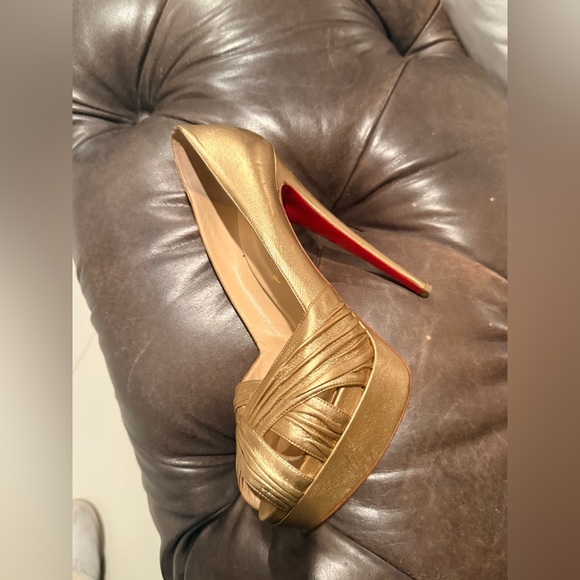 Christian Louboutin Gold Lady Peep 150 - Picture 8 of 8